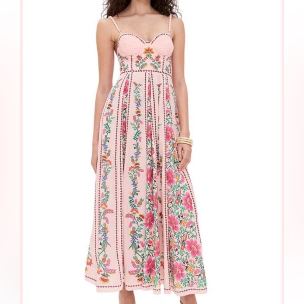 Beautiful pink farm Rio dress! Only worn once
